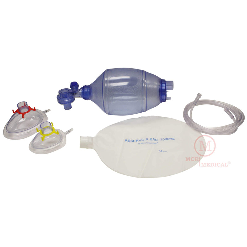 [Australia - AusPower] - CPR Training Bag Valve Mask (BVM) ADULT/CHILD in Mesh Bag, BVM-3081-001 