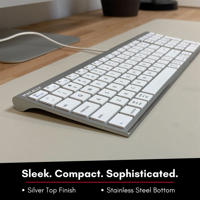 [Australia - AusPower] - Keyboard for Mac and Windows, Macally Apple Wired Keyboard Compatible - Slim, Space-Saving Design USB Keyboard with Numeric Keypad - Budget-Friendly Laptop, MacBook, iMac Keyboard Replacement 