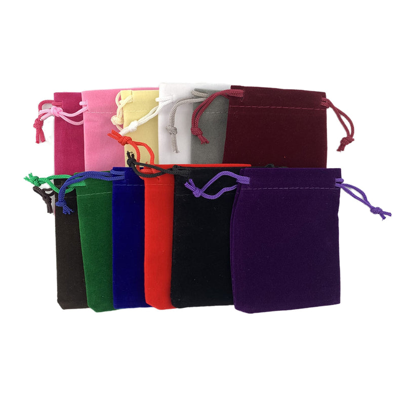 [Australia - AusPower] - Palmhomee Pack of 48 Velvet Drawstring Bags Gift Bag Velvet Pouch For Jewelry Wedding and Party Favor (2.8x3.6 Inch, Mixed Colors) 