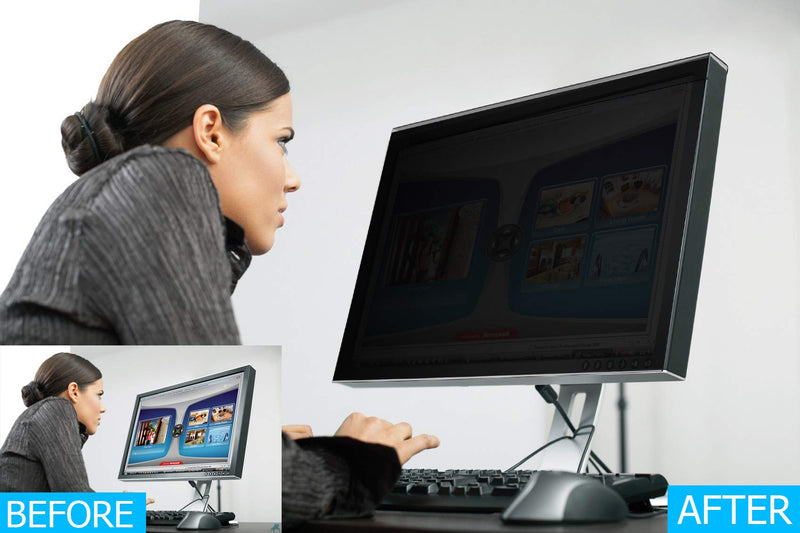 [Australia - AusPower] - EZ-Pro Screen Protector Privacy Screen Panel for 22 inches (Screen Measured Diagonally) Computer Monitor, Anti Blue Light and Easy Installation, Screen Panel Size 12.5" Height x19.4 Width 