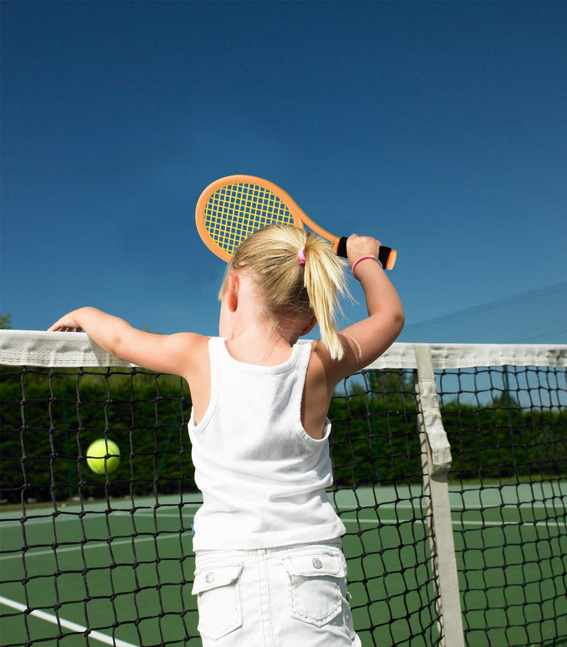 [Australia - AusPower] - Crefotu Kids Tennis Racket,17 Inch Plastic Tennis Racket with 2 Soft Balls,2 Tennis Balls and 4 Shuttlecocks for Kid,Toddler Outdoor/Indoor Sport Play Green&Yellow 