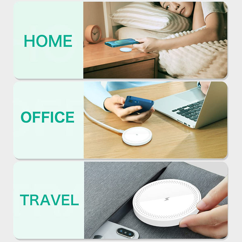 [Australia - AusPower] - 15W Wireless Quick Charger Mini Sized Magnetic Wireless Charger Comply with PD & QC3.0 for AirPods Pro, Apple Watch, iPhoneX/11/12 and iPhone13 Series, Samsung Galaxy, Google Pixel Series 