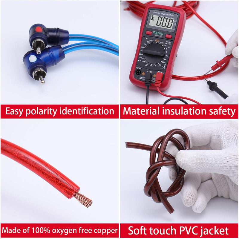 [Australia - AusPower] - Muzata 10 Gauge Amplifier Installation Kit with RCA Interconnect and Speaker Wire, Car Audio Subwoofer Wire, AMP Wiring, Auto Audio Cables 