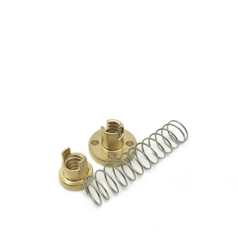 [Australia - AusPower] - 2pcs T8 Tr8x2 Anti Backlash Spring Loaded Brass Nut Elimination Gap for 8mm Acme Threaded T8x2 Lead Screw (Acme Thread, 2mm Pitch, 1 Starts, 2mm Lead) 2pcs T8X2 Thru Hole Anti Backlash Nut 