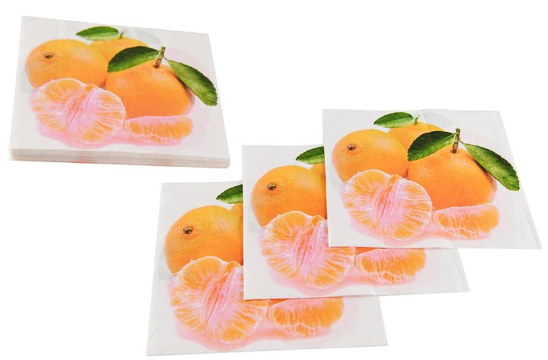 [Australia - AusPower] - HOME-X Orange Citrus Paper Napkins, Square Disposable Party Napkins, 48 Count – 6.5" x 6.5" 