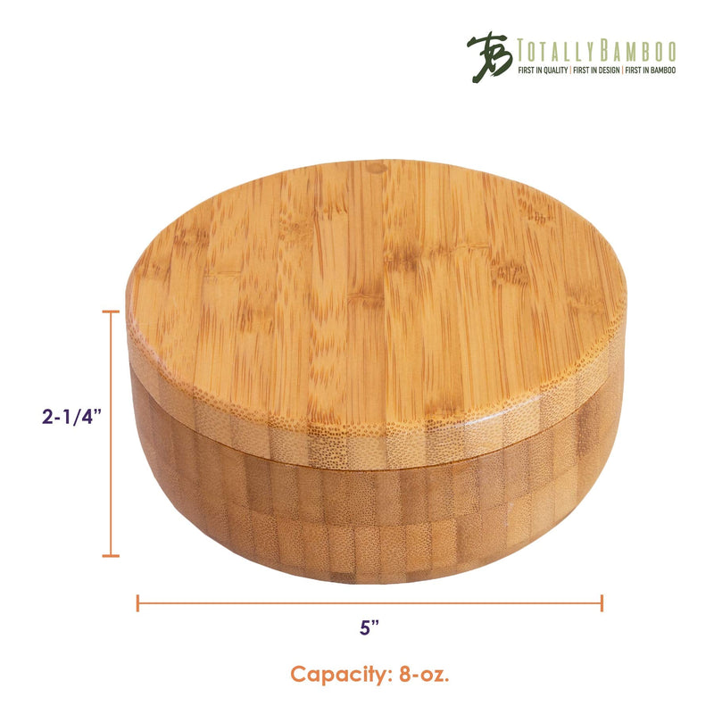 [Australia - AusPower] - Totally Bamboo Salt Keeper Duet Salt and Pepper Bowl, Salt Cellar and Storage Box with Two Compartments, Magnetic Swivel Lid 