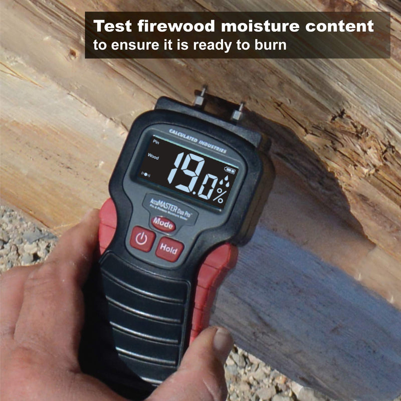 [Australia - AusPower] - Calculated Industries 7445 AccuMASTER Duo Pro Pin & Pinless Moisture Meter Detects Hidden Leaks and Moisture | Combo Non-invasive Pad + Pin Sensors | for Restoration Contractors, Woodworkers, DIYs Dual Pin+Pinless, Backlit LCD 