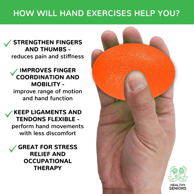 [Australia - AusPower] - Healthy Seniors Squeeze Balls for Hand Therapy - Perfect for Rheumatoid Arthritis 