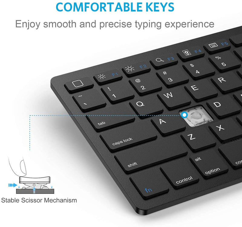 [Australia - AusPower] - Bluetooth Keyboard and Mouse for iPad and iPhone Bluetooth Keyboard Compatible with iPad/iPad Pro/iPad Air/iPad Mini and Other Bluetooth Enabled Devices (iPadOS 13 / iOS 13 and Above) (Black) Black 