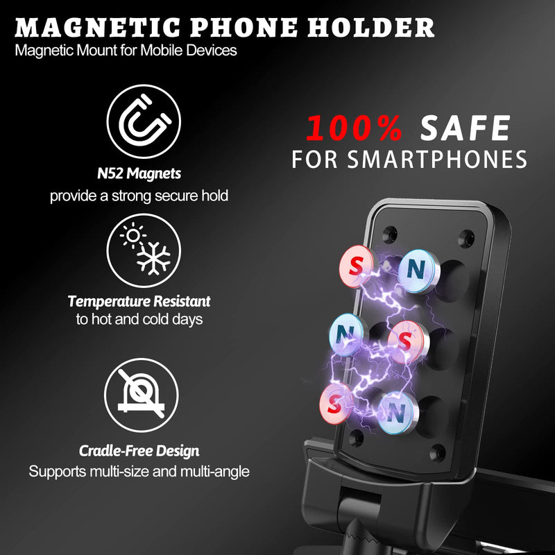 [Australia - AusPower] - Car Phone Holder Mount, Universal Magnetic Phone Car Mount [6 Strong Magnets] for Car Dashboard Cell Phone Holder, Slip Free Desk Phone Stand for iPhone, Samsung, BLU，Moto，All Smartphones 