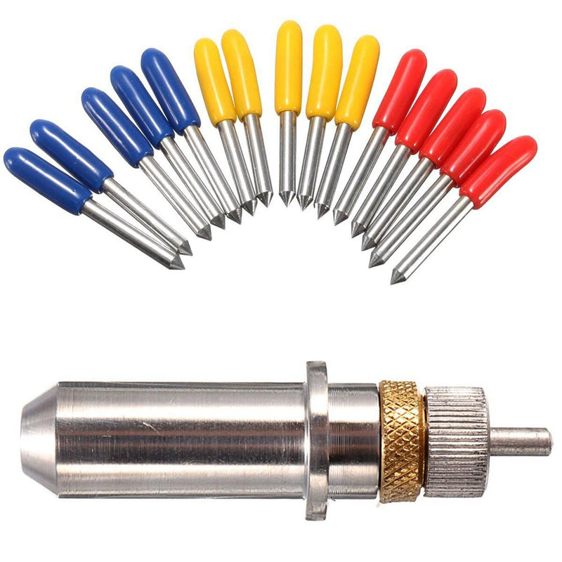 [Australia - AusPower] - GAOHOU 15pcs 30/45/60 Degree Vinyl Cutter Blade for Roland Cutting Plotter with Blade Holder - Tool Accessories Drill Bits - 15 x Blades for Cutting Plotter 