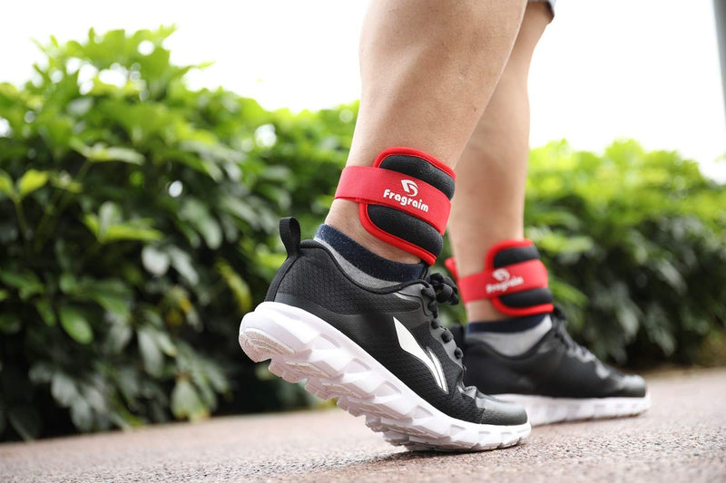 [Australia - AusPower] - Fragraim Ankle Weights for Women, Men and Kids - Strength Training Wrist/Leg/Arm Weight Set with Adjustable Strap for Jogging, Gymnastics, Aerobics, Physical Therapy Red 1 lbs pair (0.5 lbs each) 