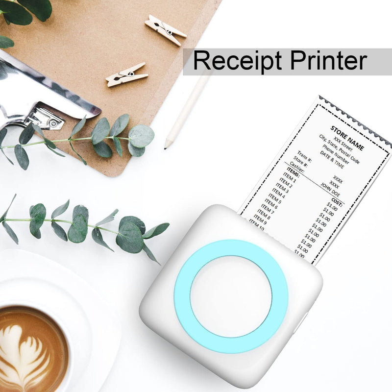 [Australia - AusPower] - LetSketch Mini Sticker Maker, Thermal Picture Inkless Printer, Sticker Printer, Wireless Bluetooth Receipt Printer, 300DPI for Journal Book/Note/Label/Photo(7 Rolls Thermal Paper) 