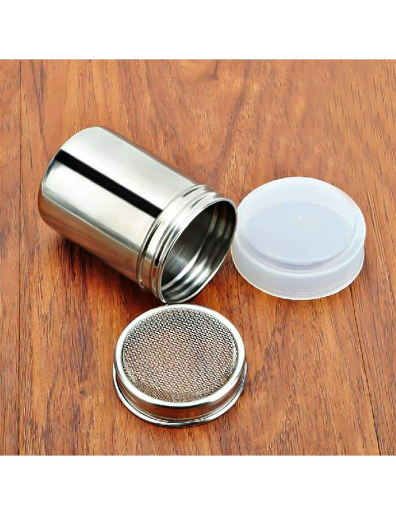 [Australia - AusPower] - HANSGO 2 Set Powder Suger Shakers, Stainless Steel Powder Shaker Mesh Shaker Powder Cans for Salt Coffee Cocoa Cinnamon Powder Seasoning Cans with Lid 