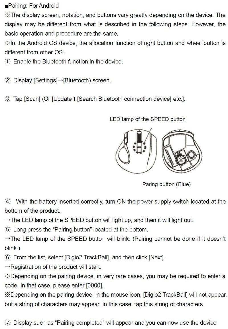 [Australia - AusPower] - Nakabayashi Co,Ltd. Digio2 Bluetooth Wireless Trackball for Window PC and Mac and Android (Black) Black(Bluetooth) 