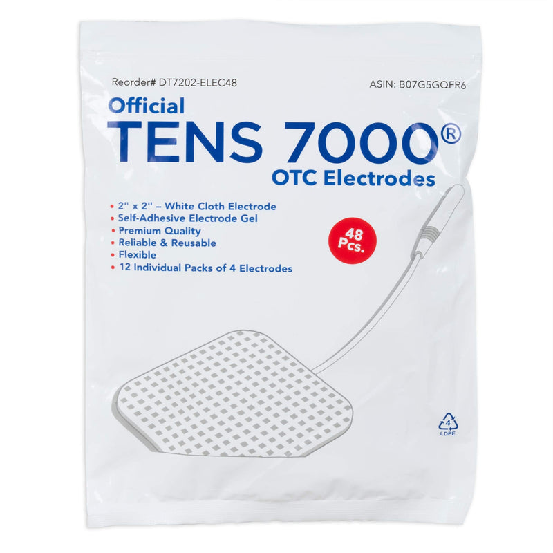 [Australia - AusPower] - TENS 7000 Official TENS Unit Replacement Pads - 48 Pack, Premium Quality OTC TENS Unit Pads, 2" X 2" - Compatible with Most TENS Machines, Replacement Electrodes Value Pack 