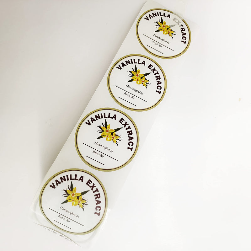 [Australia - AusPower] - SMARSTICKER 2 inch Vanilla Extract Labels Round Circle Gloss White Labels Homemade Vanilla Stickers for Handcrafted Vanilla Bottles,Kitchen Pantry,Jar,Organization 250pcs 