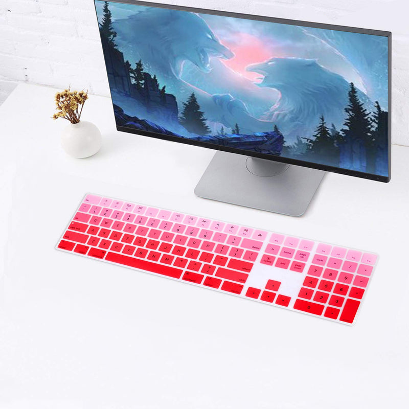 [Australia - AusPower] - WYGCH Ultra Thin Silicone Full Size Wireless Numeric Keyboard Cover Skin for Mac 2017 Latest Magic Keyboard with Numeric Keypad MQ052LL/A A1843 US Layout,Ombre Red Ombre Red 