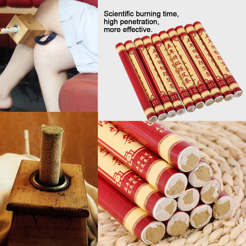 [Australia - AusPower] - Moxa Stick, 10pcs/box Hand-made Wormwood Moxibustion Roller, 5 Years Old Smokeless Health Care Moxa Rolls for Acupoint Health Care 