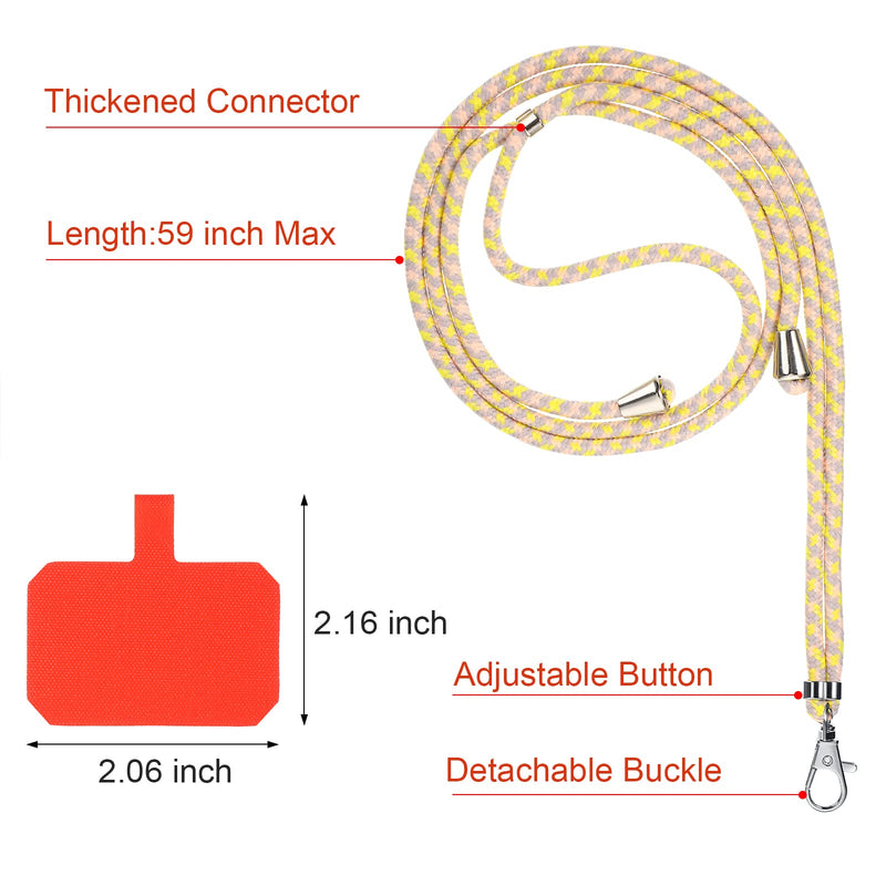 [Australia - AusPower] - Phone Lanyard Universal Crossbody Nylon Patch Neck Cell Phone Lanyard Adjustable Strap Detachable Safety Pad Compatible Vivid Colors 