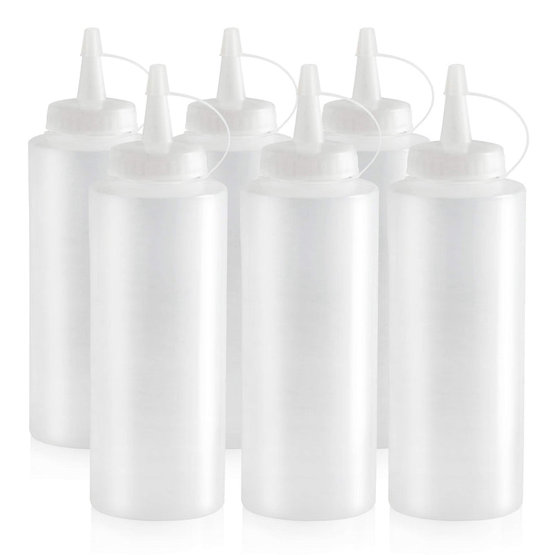 [Australia - AusPower] - New Star Foodservice 26146 Squeeze Bottles, Plastic, 12 oz, Clear, Pack of 6 12 oz 6-Pack 