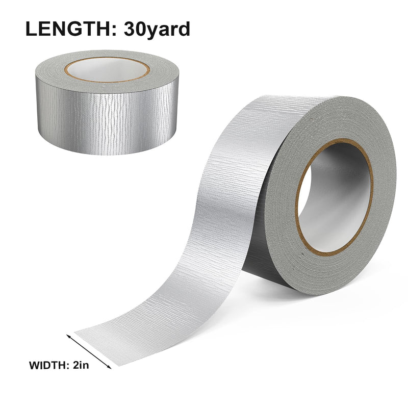 [Australia - AusPower] - CyantSolutions Duct Tape Grey Heavy Duty - 2-Pack with Super Strong Adhesion Dual Tape Heavy Duct, 2 Inch x 30 Yard Waterproof Backing, Easy to Tear by Hand 2-Pack, 2 Inch x 30 Yard 