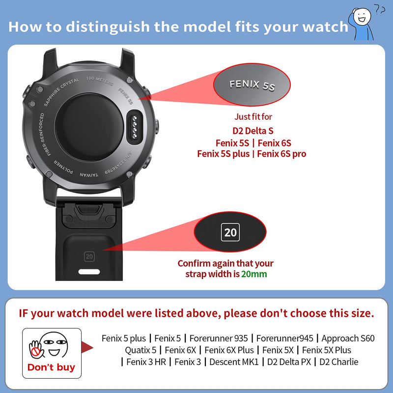 [Australia - AusPower] - NotoCity Compatible Fenix 5S Watch Band Fenix 6S Quickfit Soft Silicone Replacement Strap for Fenix 5S Plus/Fenix 6S Pro/Fenix 7S/D2 Delta S Smartwatch(Silver Buckle-Red) Red 