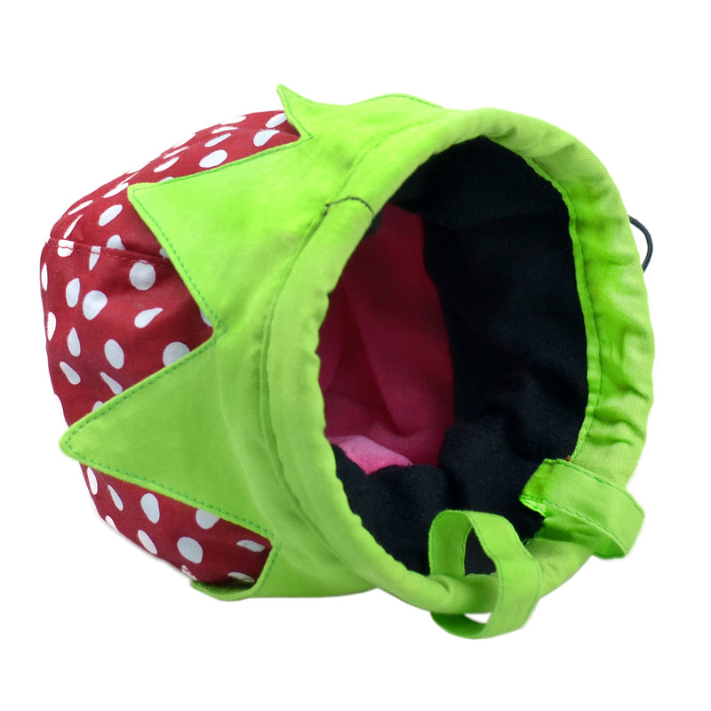[Australia - AusPower] - Strawberry Chalk Bag with Carabiner Drawstring for Rock Climbing Weight Lifting Rock Climbing Bag Chalkbag 