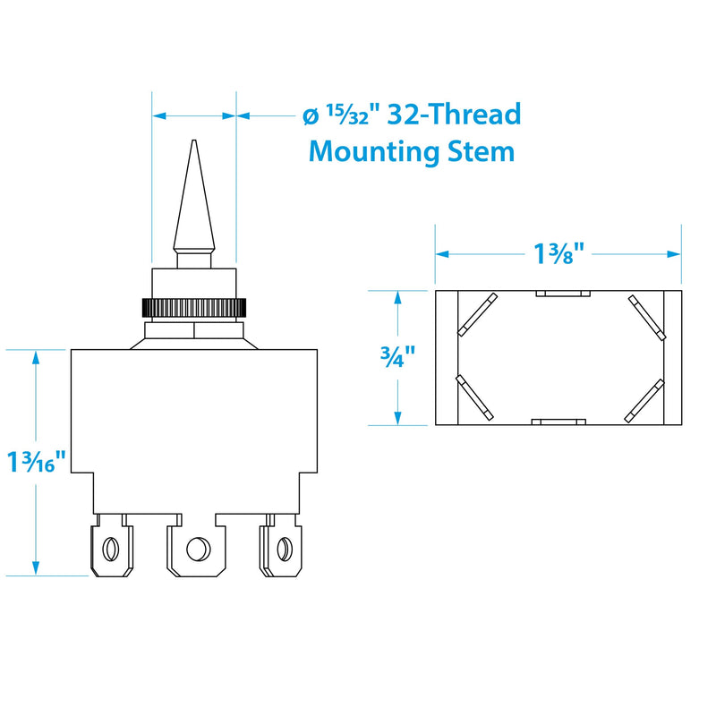 [Australia - AusPower] - SEACHOICE 12031 3-Position Toggle Switch – Momentary On/Off/Momentary On, One Size 