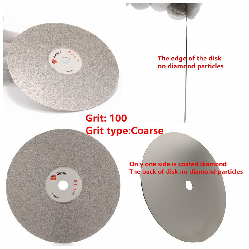 [Australia - AusPower] - 6" inch 150 mm Grit 100 Diamond Grinding Disc Abrasive Wheel Coated Flat Lap Disk Jewelry Tools for Gemstone Glass Rock Ceramics 