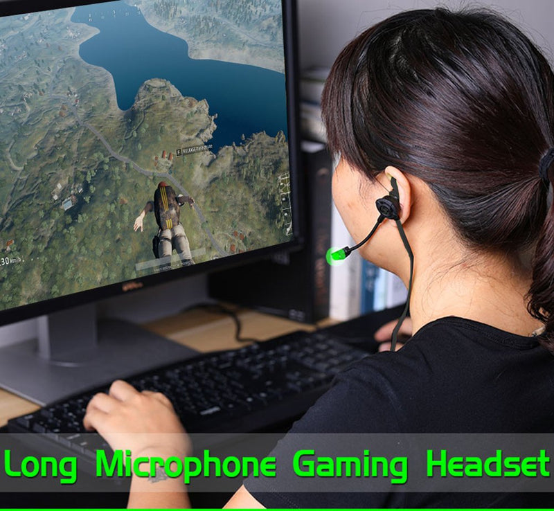 [Australia - AusPower] - Wired Gaming Earphone with Adjustable Mic for PS4,Laptop Computer, Cellphone, DLAND E-Sport Earburds with Portable Earphone Bags, Snug Soft Design, Inline Controls for Hands-Free Calling. (Black) Black 