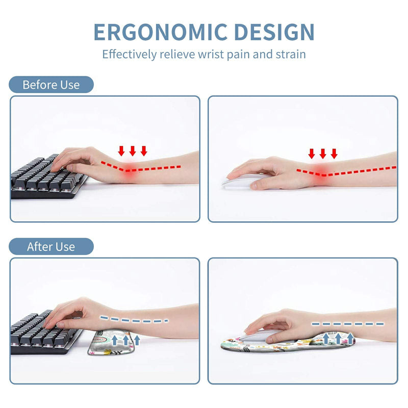 [Australia - AusPower] - Keyboard Wrist Rest and Mouse Wrist Rest Pad Set, Made of Memory Foam with Non Slip Rubber Base Ergonomic Gel Wrist Rest for Computer Keyboard Gaming Office Working, with Llama Coaster 