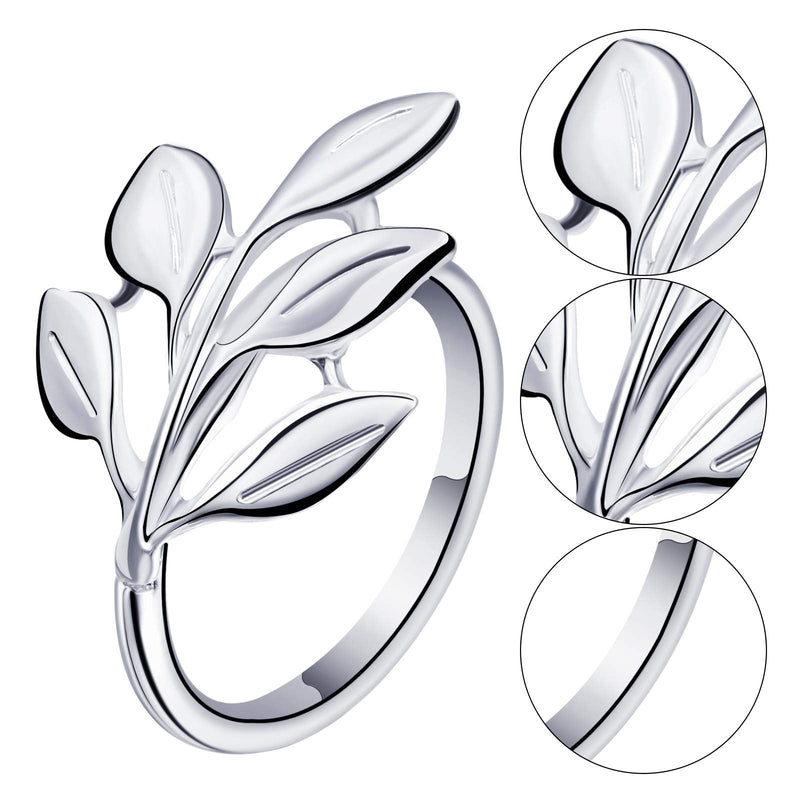 [Australia - AusPower] - 24 Pieces Napkin Rings Leaf Napkin Ring Holders Christmas Napkins Rings Bridal Vintage Napkin Band Adornment Dining Table Ring for Wedding, Holidays, Dinner Decor Favor (Silver) Silver 24 