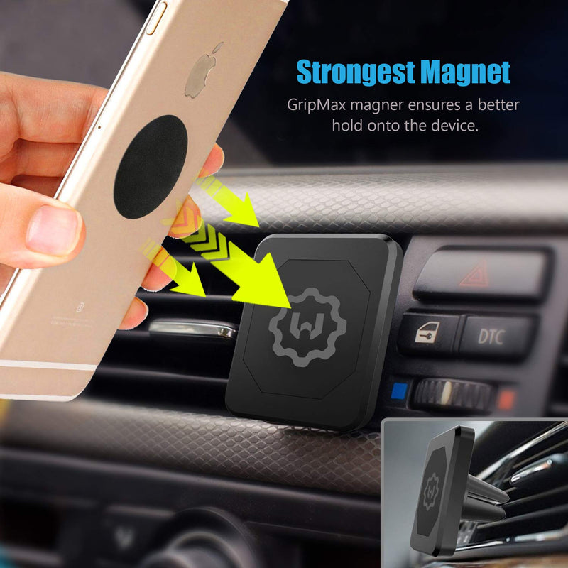 [Australia - AusPower] - WixGear Universal Air Vent Magnetic Phone Car Mount Holder for Cell Phones with Fast Swift-Snap Technology, Magnetic Cell Phone Mount [New Stronger Square Design] 