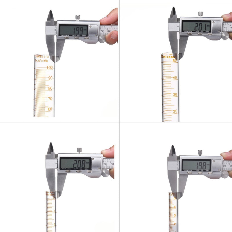 [Australia - AusPower] - Thick Glass Graduated Measuring Cylinder Set 5ml 10ml 50ml 100ml with Two Brushes Three Pipettes 