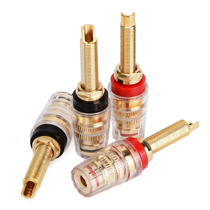 [Australia - AusPower] - 2 Pairs 4mm Banana Plug Socket Connector Binding Post for Amplifier Speaker Terminal Socket Connector & Audio Video Cable Plugs & Adapter Large-Long 