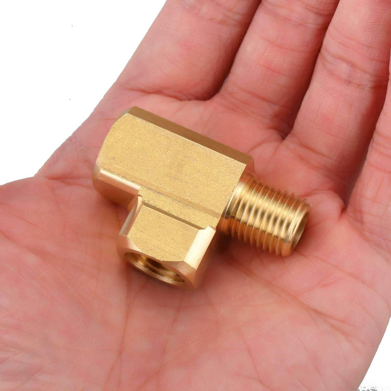[Australia - AusPower] - Litorange 2 PCS Metals Brass Pipe Fitting Barstock Male Branch Tee T Adapter 3/8" NPT Female x 3/8" NPT Male x 3/8" NPT Female (Pack of 2) 2PCS 3/8" Fx 3/8"M x 3/8"F Tee 