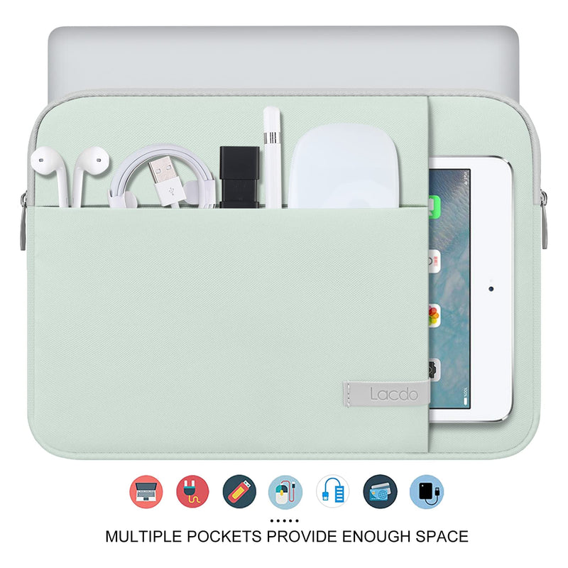 [Australia - AusPower] - Lacdo Laptop Sleeve Case for 15 inch New MacBook Air M2 2023 A2941, 15 inch MacBook Pro A1990 A1707, Dell XPS 15 Plus 2022-2020 Computer Bag with Accessory Pocket, Shockproof, Water-Resistant, Green New MacBook Air 15 Inch 