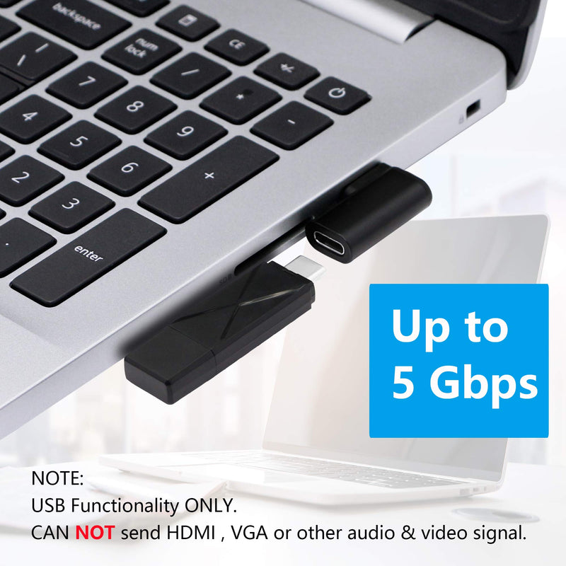 [Australia - AusPower] - CERRXIAN 90 Degree USB C to USB A Adapter, Right Angle & Left Angle USB A 3.0 Male to USB Type C 3.1 Female Connector for Laptops, Wall Chargers, Power Banks(2-Pack) 