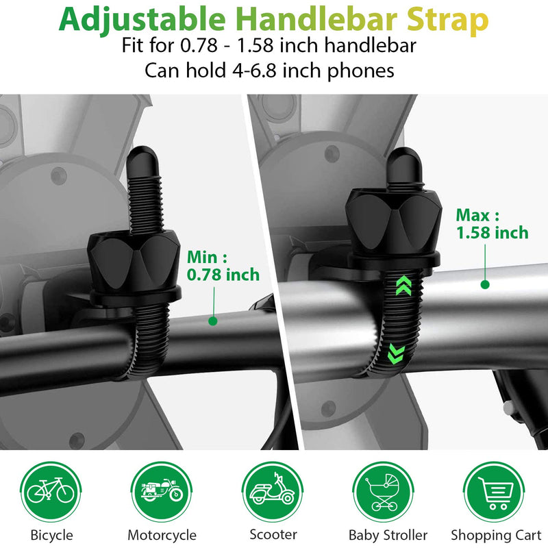 [Australia - AusPower] - Cell Phone Holder for Bike Handlebar - Compatible with Universal Smartphone - Premium Grade Mount for Sport Bicycles and Motorcycles - Anti Shake and Safe for Bumpy Road Ways 