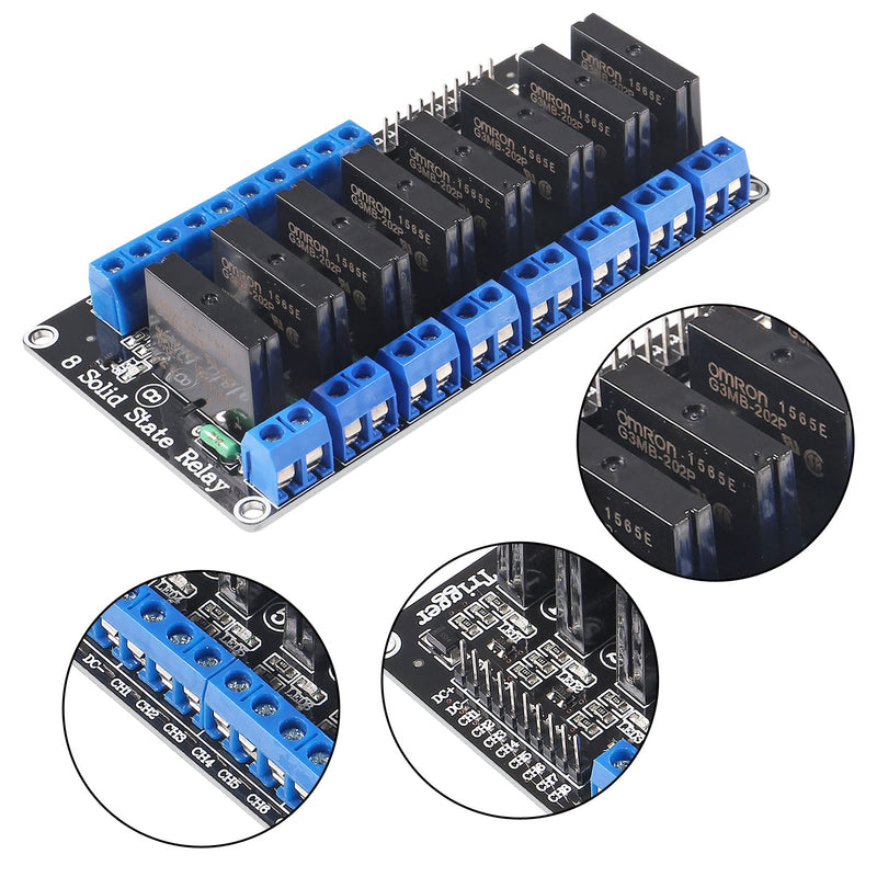 [Australia - AusPower] - Shuian 8 Channel 5V Solid State Relay Module Board High Level, for Arduino Uno Duemilanove MEGA2560 MEGA1280 ARM DSP PIC. 