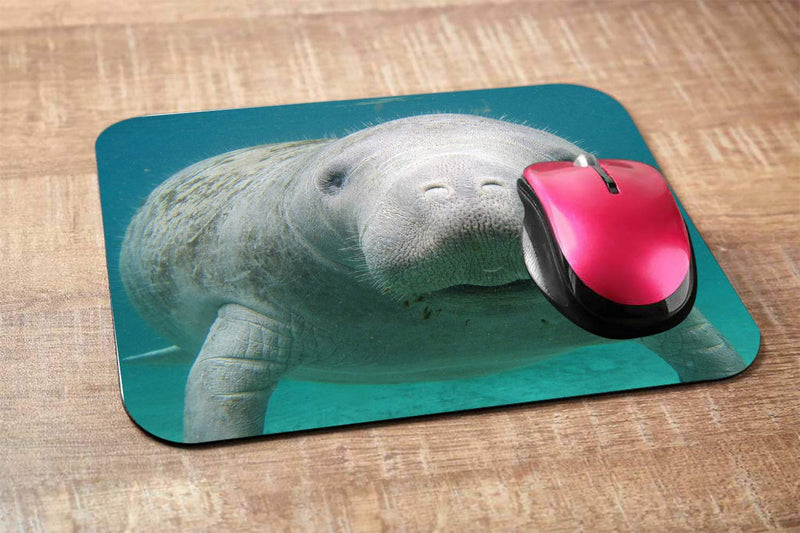 [Australia - AusPower] - NICOKEE Manatee Rectangle Gaming Mousepad Cute Manatee in The Water Mouse Pad Mouse Mat for Computer Desk Laptop Office 9.5 X 7.9 Inch Non-Slip Rubber M01-033 