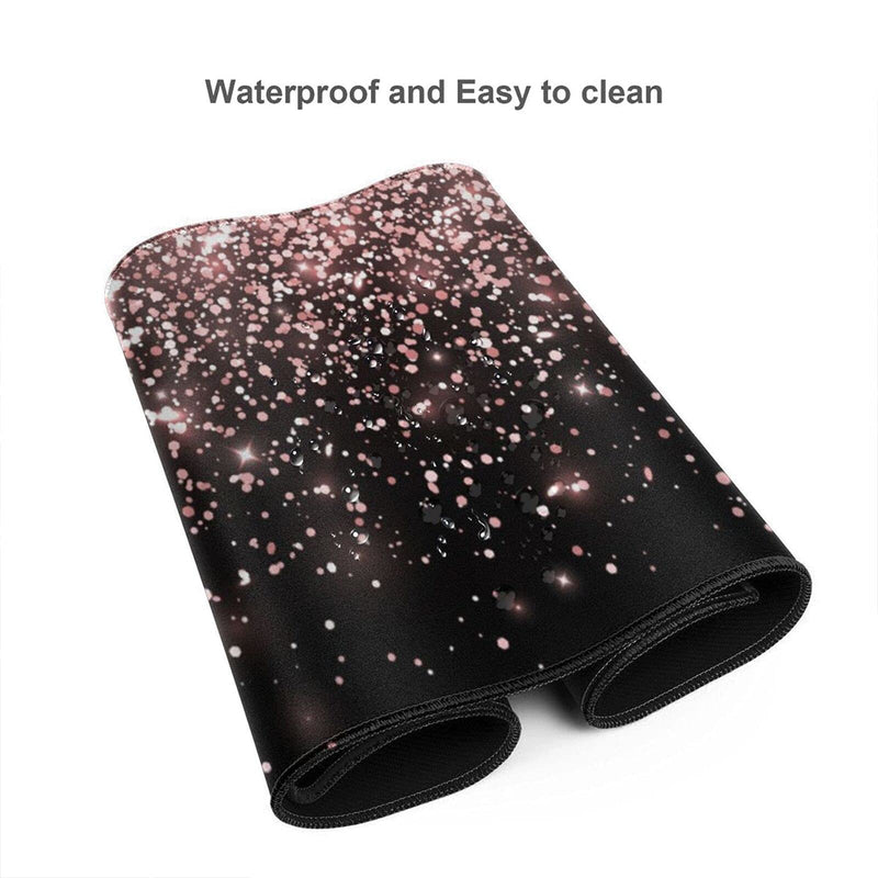 [Australia - AusPower] - Rose Gold Glitter Black Gaming Mouse Pad Large XL Long Extended Pads Big Mousepad Keyboard Mouse Mat Desk Pad Home Office Decor Accessories for Computer Pc Laptop Rose Gold Glitter Black 