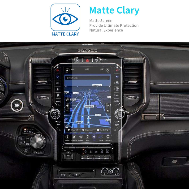 [Australia - AusPower] - Carwiner Compatible with Dodge Ram Matte Screen Protector 12 Inch 2019 2020 2021 1500 2500 3500 Anti Glare Fingerprint Navigation Protection Tempered Glass Accessories (matte) 
