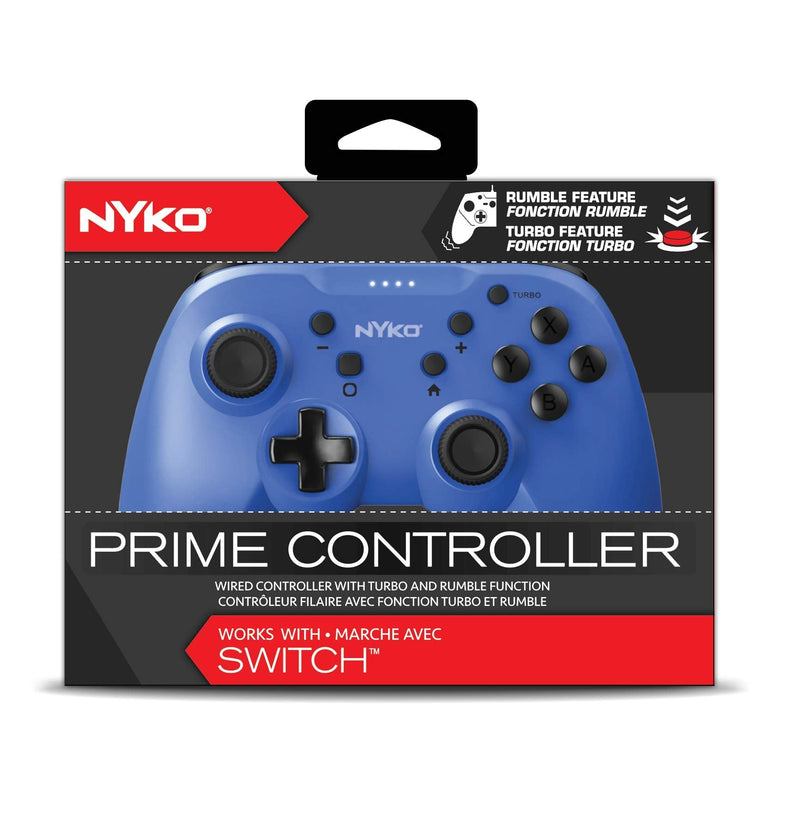 [Australia - AusPower] - Nyko Prime Controller for Nintendo Switch, Blue - Wired Switch Controller - Ergonomic Shell Design - Turbo Button for Competitive Advantage - Rumble Feature - PC Compatible - Nintendo Switch 