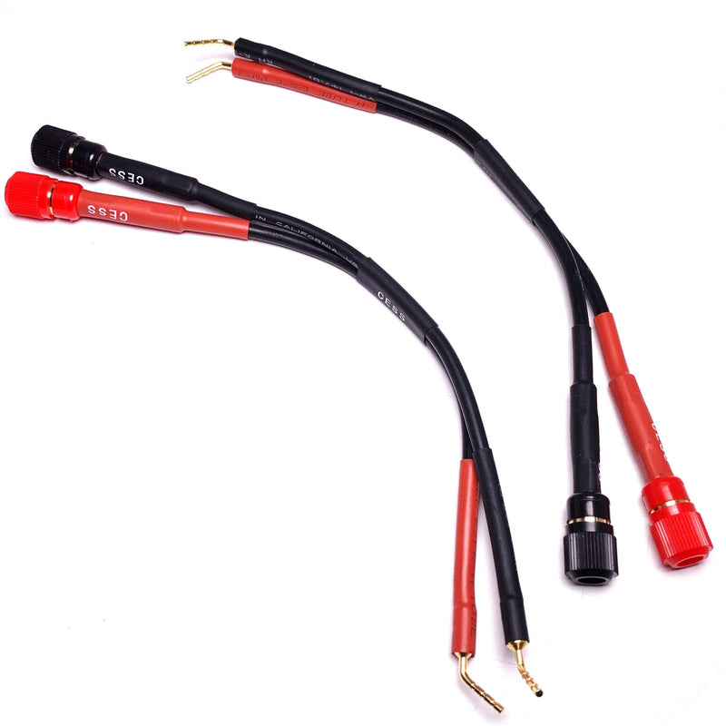 [Australia - AusPower] - CESS-087 Pin Screw Type Banana Plugs to Female 4mm Banana Jack Adapter Cables, 2 Pack 