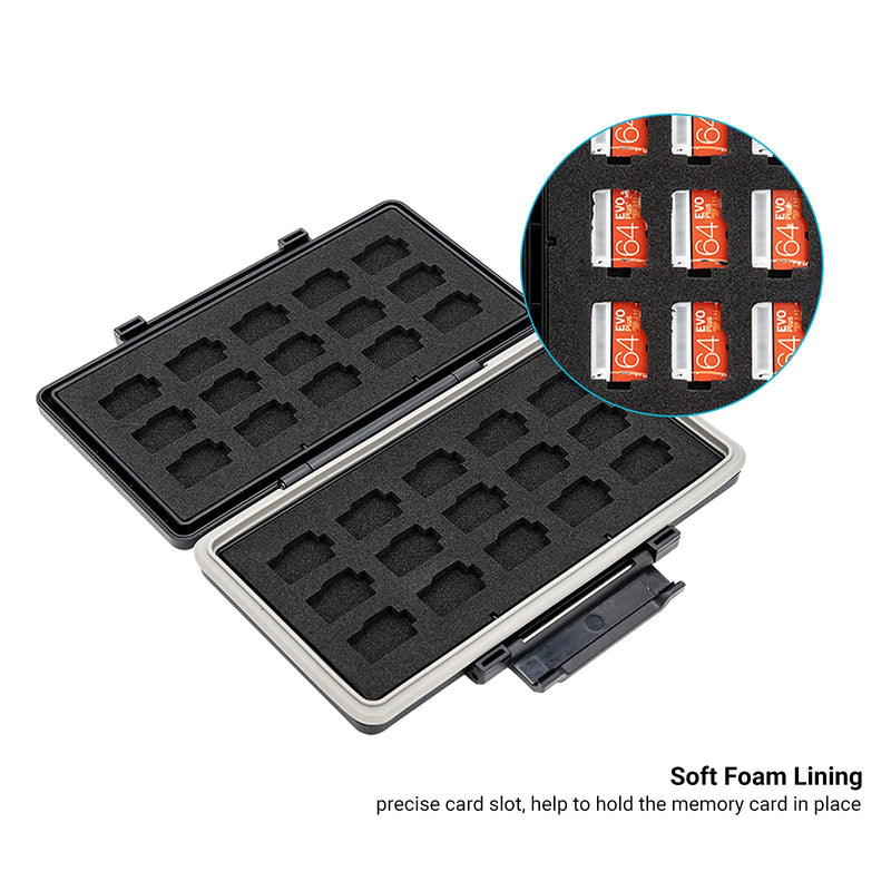 [Australia - AusPower] - 30 Slots Micro SD Card Case with Index Label, Water Resistant & Shockproof Micro SD Card Holder, Compact MicroSDHC/MicroSDXC/Micro SD Card Organizer Storage 