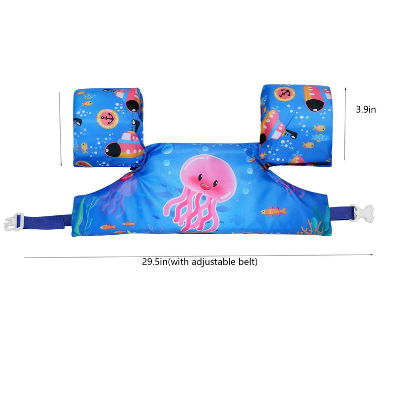 [Australia - AusPower] - Kids Swim Vest for Children Learn Swimming Training,Foldable Swim Vest Jacket for 22-66 lbs Boys/Girls Sea Beach Pool Green 