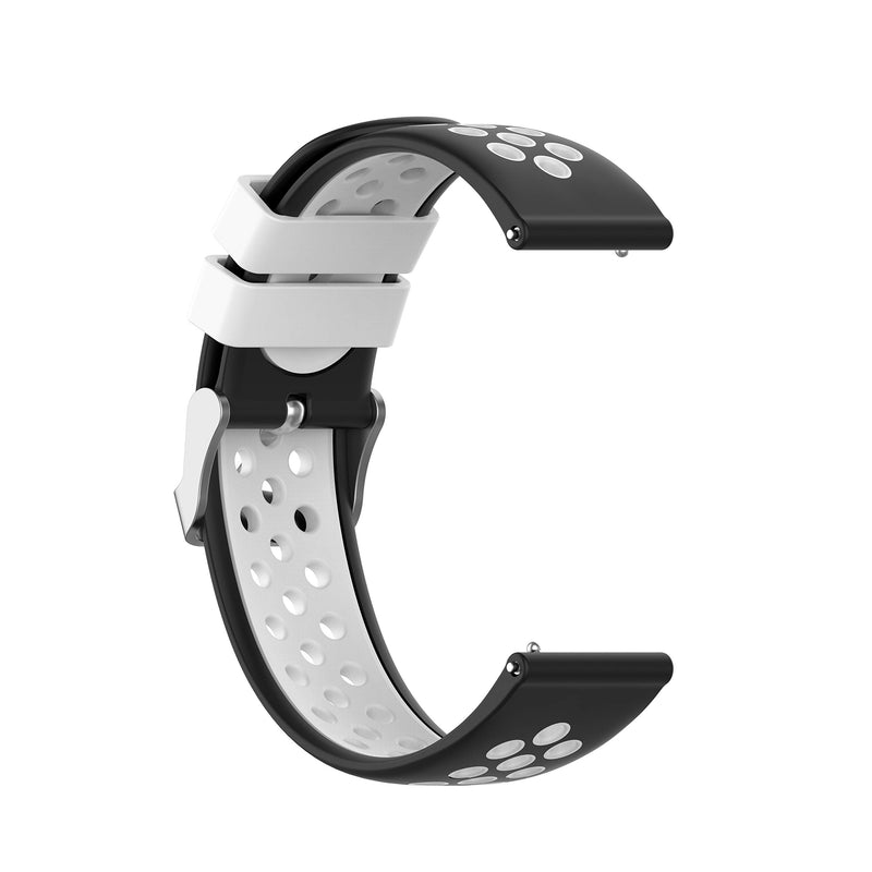 [Australia - AusPower] - KOMI 20mm Smart Watch Straps Replacement Wristband for Huawei Watch GT 2 42mm /Galaxy Watch Active 2 40mm/44mm Soft Silicone Breathable Band (20mm , black/white) 