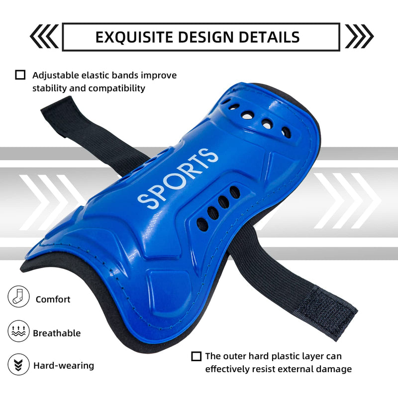 [Australia - AusPower] - AITUSI Soccer Shin Guards for Kids Youth, Shin Pads and Long Soccer Socks for 3-15 Years Old Boys Girls Toddler Children Teenagers, Soccer Equipment for Football Games Shin Guards with Socks, Black + Blue Small ( 3'3 - 3'10 Tall ) 